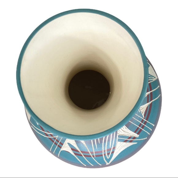 Original Navajo Silas Native American Etched Vase - Picture 4 of 10